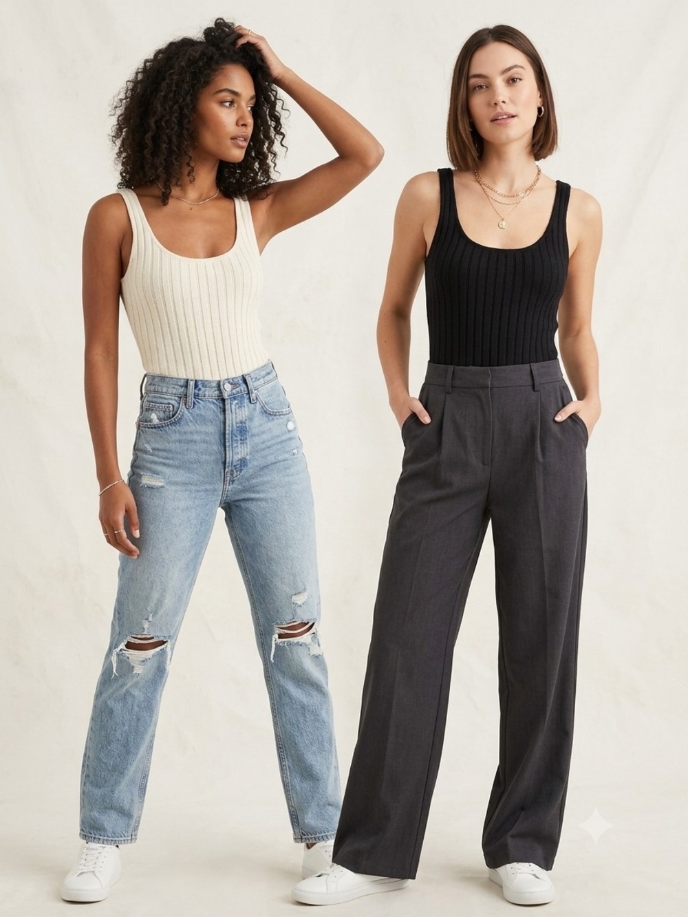 Set Of Two JLUXLABEL Ribbed Tank Bodysuits Black & White NWT (XL)